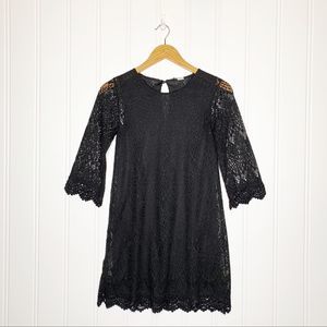 H&M Divided Black Lace Keyhole Mini Dress Size XS